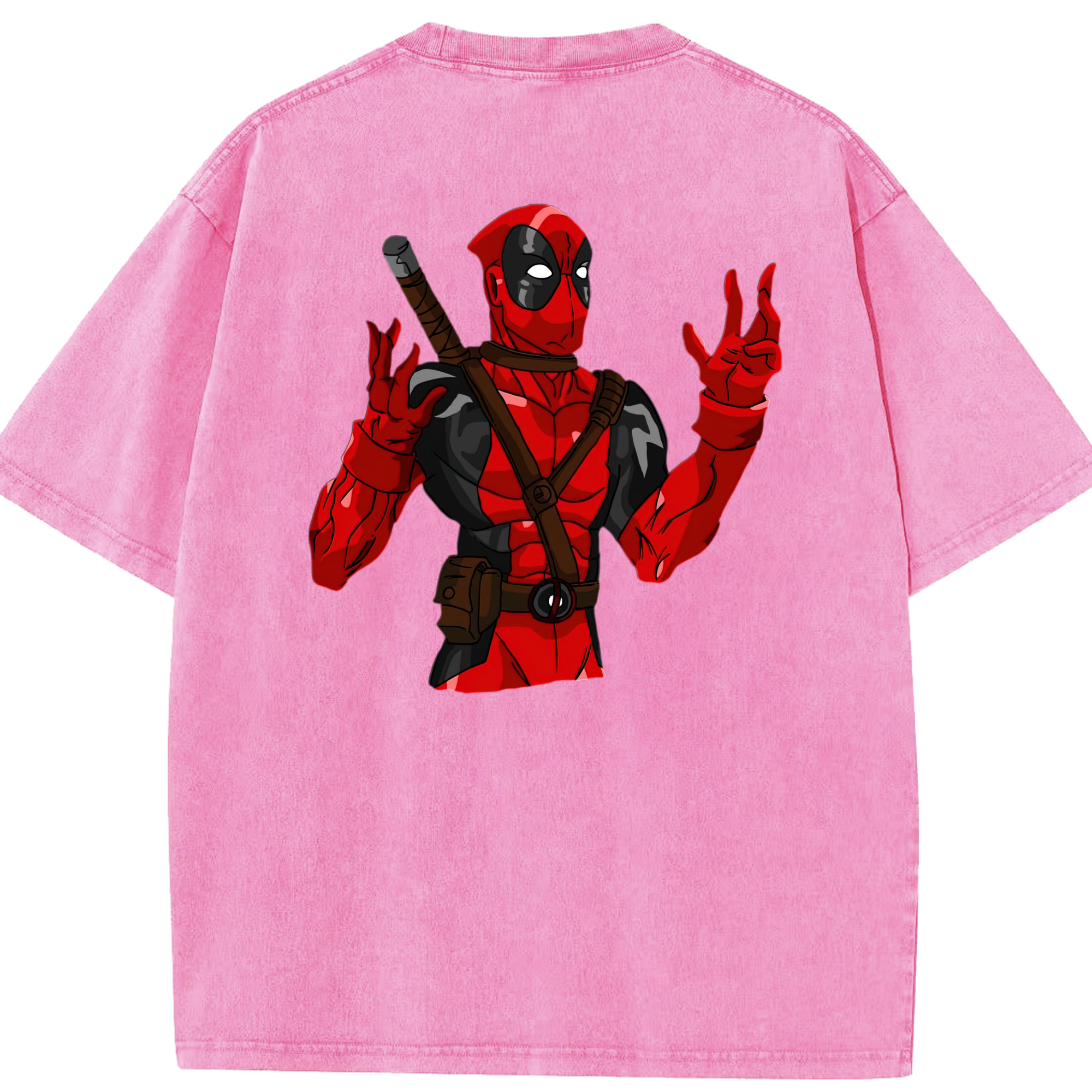 （画像用） Deadpool デッドプール 綿100% ヴィンテージ風 半袖Tシャツ（背面プリント）